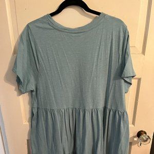 EveryWear Slub-Knit Tiered Mini T-Shirt Swing Dress for Women